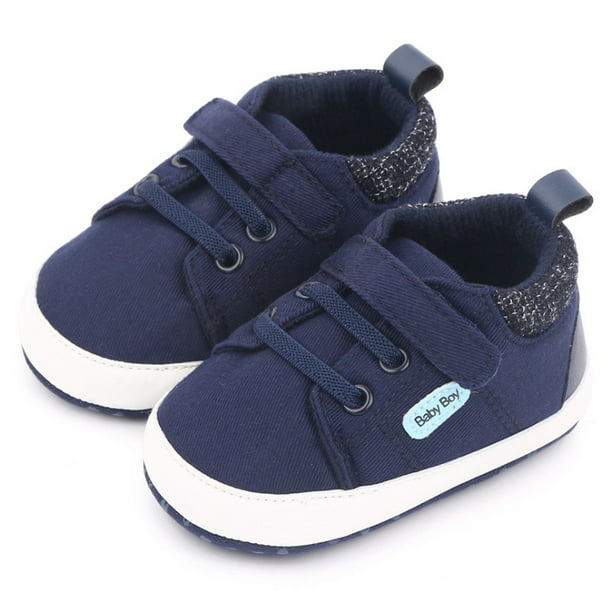 Soft Sole Sneakers Prewalker Shoes For Baby Canvas Material Hook And Loop Close